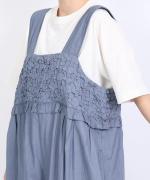 ハンドスモッキングコットンポプリン　サロペット